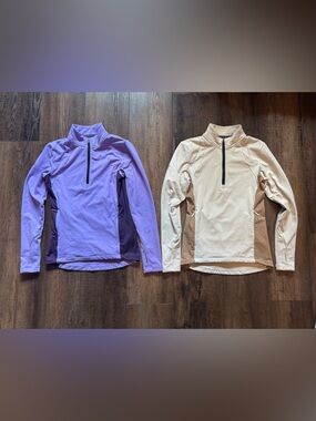 Baleaf girls athletic pullover tops purple and tan size medium